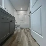 photo of the bathroom in the Bel Ami basement, designed and built by KMA Building in Winnipeg, MB