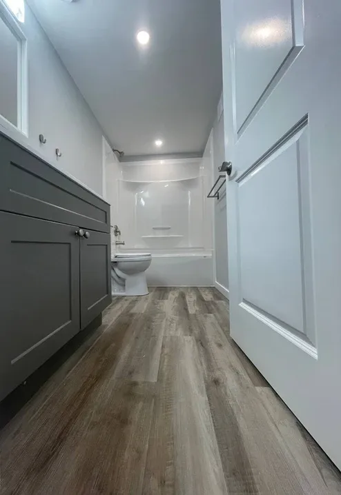 photo of the bathroom in the Bel Ami basement, designed and built by KMA Building in Winnipeg, MB