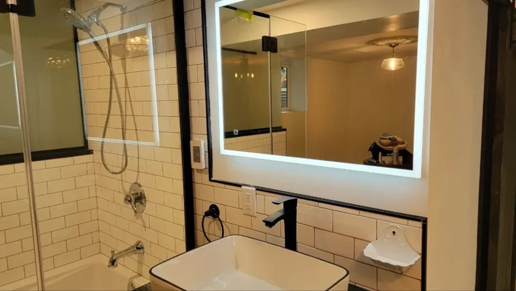 photo of the bathroom in the Marshal basement, designed and built by KMA Building in Winnipeg, MB